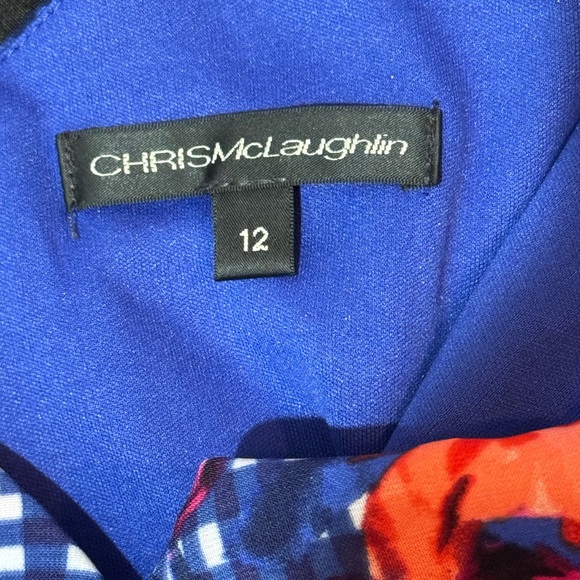 Chris McLaughlin Women Dress
Blue Checkered Floral Ruffle Fit & Flare - Picture 3 of 3